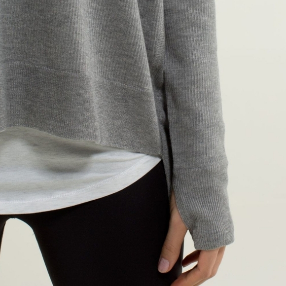 Lululemon Pure Balance Grey Sweater Lightweight Fine Knit Size S Soft Cozy - Picture 11 of 11